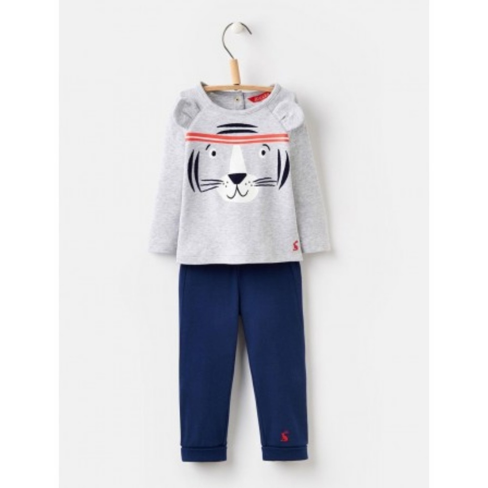 NWT Joules Grey Tiger Outfit 2 Piece Set